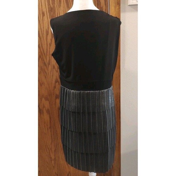 Evening Gown Women's Size 12 Dress Black Metallic Layered Swing SD Collection - Picture 4 of 9